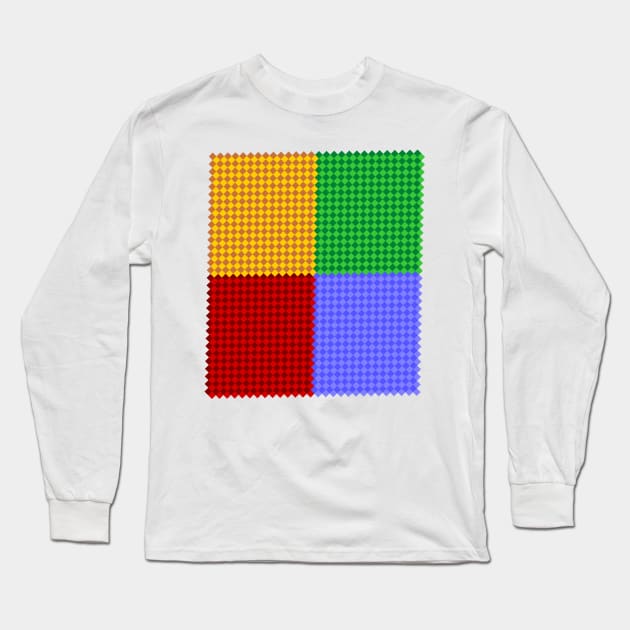 Beautiful yellow green blue red   squares Long Sleeve T-Shirt by jaml-12